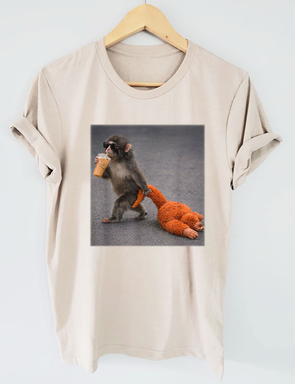 Baby Monkey Punch with Plush Toy T-Shirt