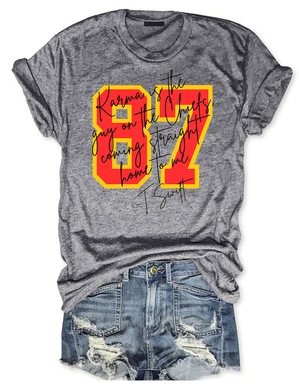 Karma is the guy on the chiefs T-Shirt