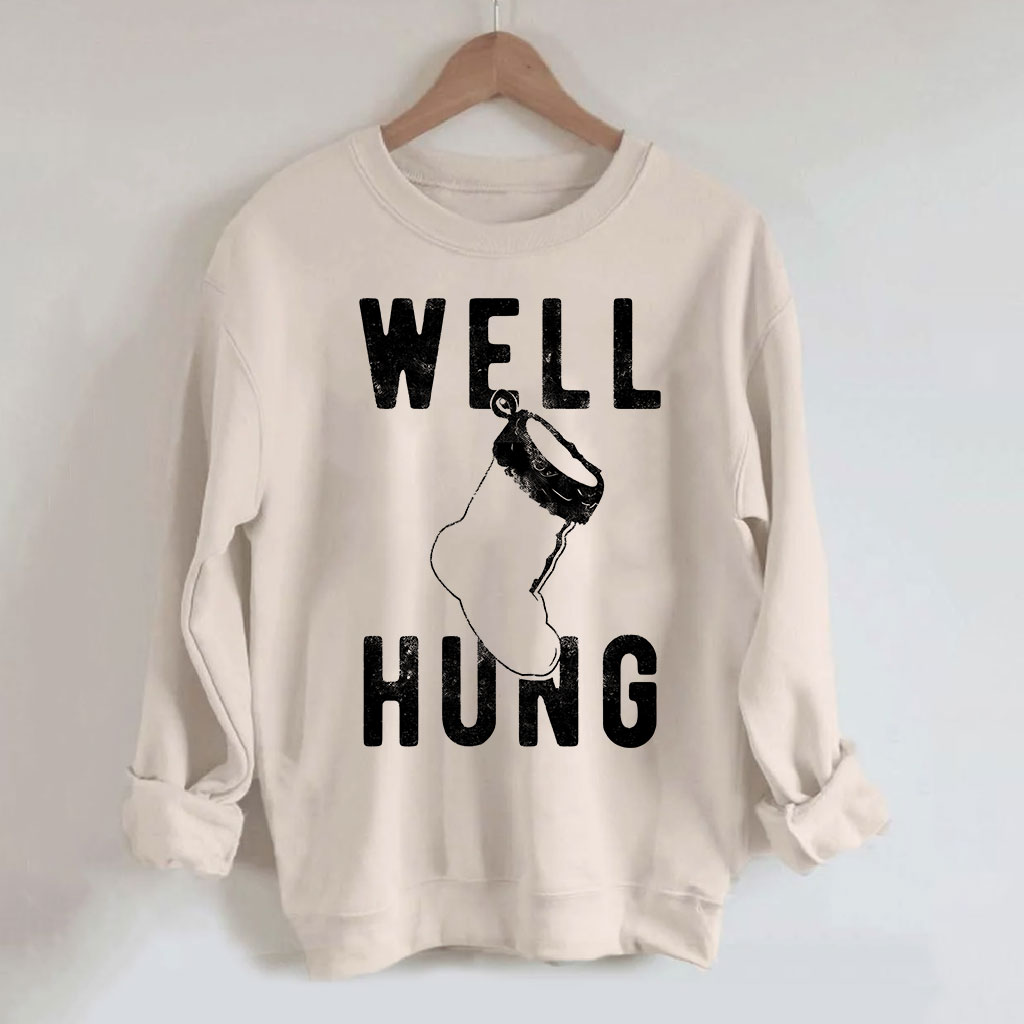Well Hung Christmas Stocking Sweatshirt