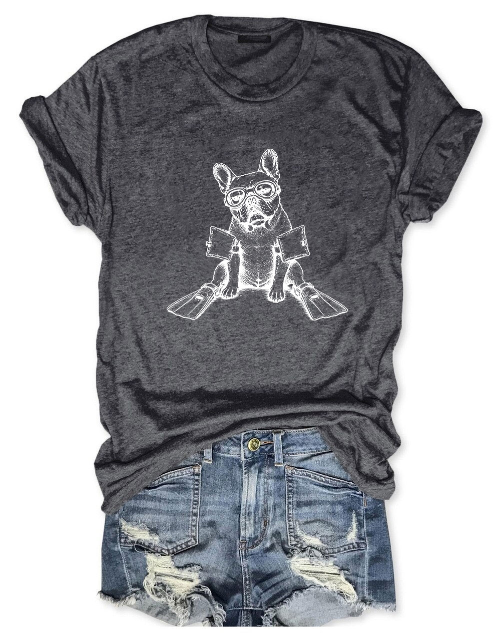 Scuba Funny French Bulldog T-shirt