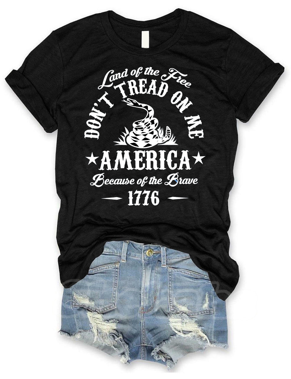 Land Of The Free Don't Tread On Me America Because Of the Brave 1776 T-shirt