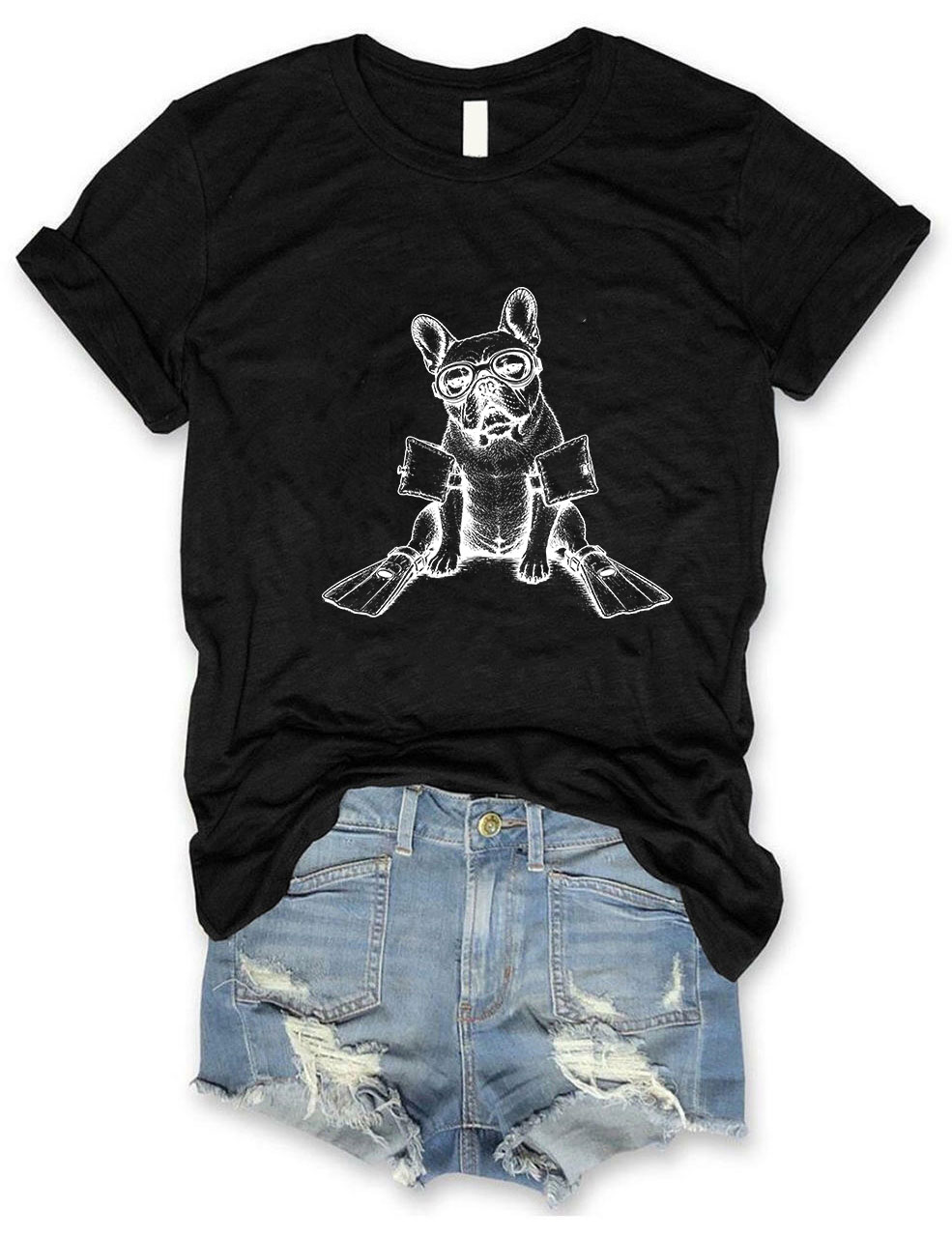 Scuba Funny French Bulldog T-shirt