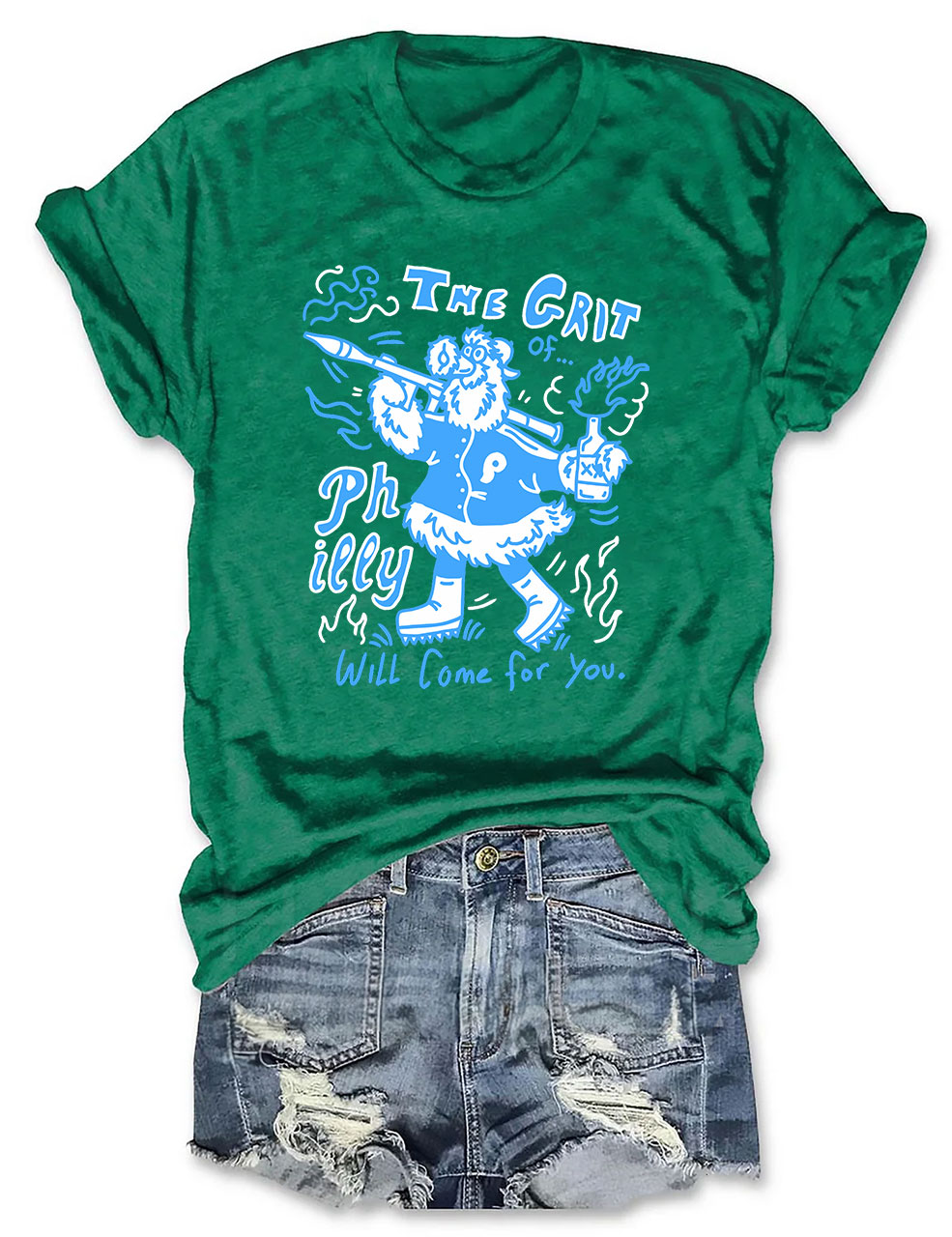 Phillie Phanatic The Grit of Philly will come for you Funny T-Shirt