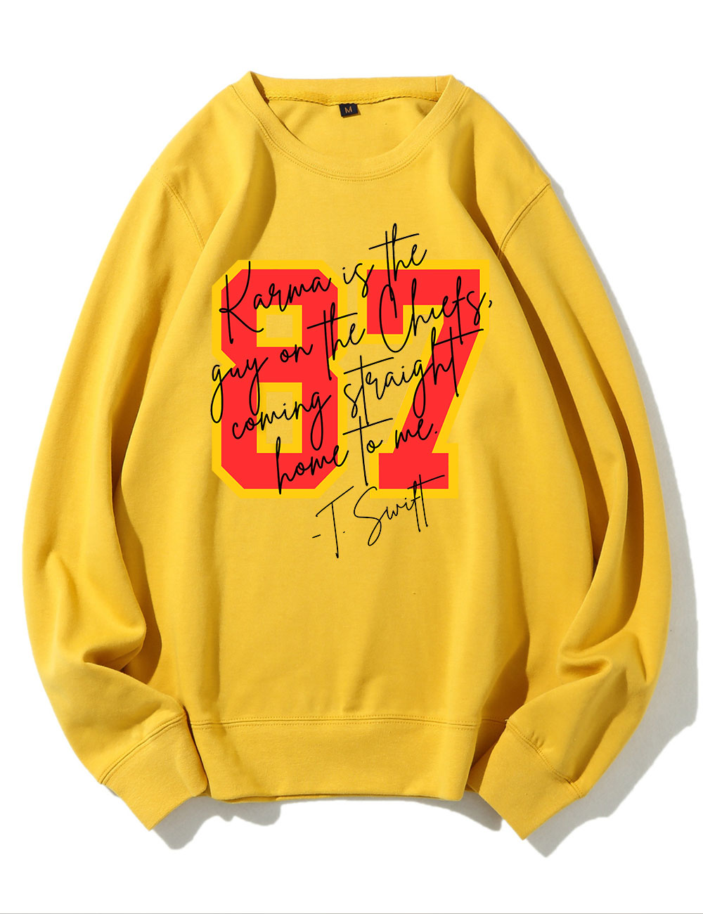 Karma is the guy on the chiefs Sweatshirt