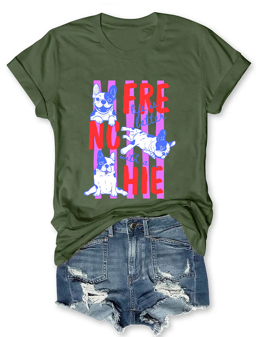 Life is Better French Bulldog T-shirt