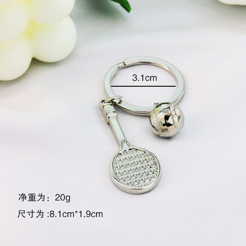 Metal Bowling Ball Keychain Sports Meeting Badminton Soccer Gift Golf Pendant Tennis Table Tennis Key