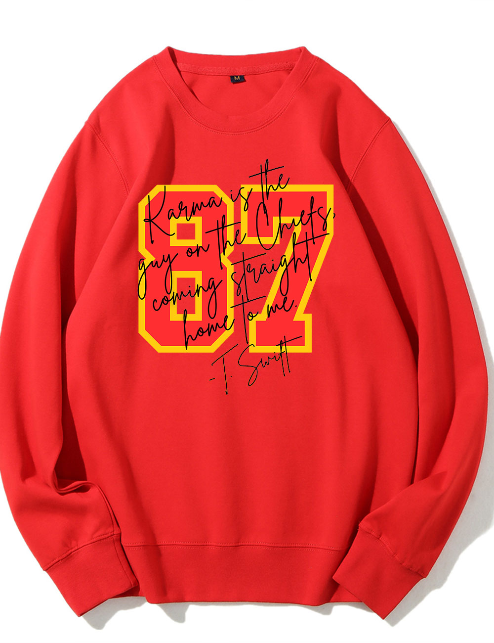 Karma is the guy on the chiefs Sweatshirt