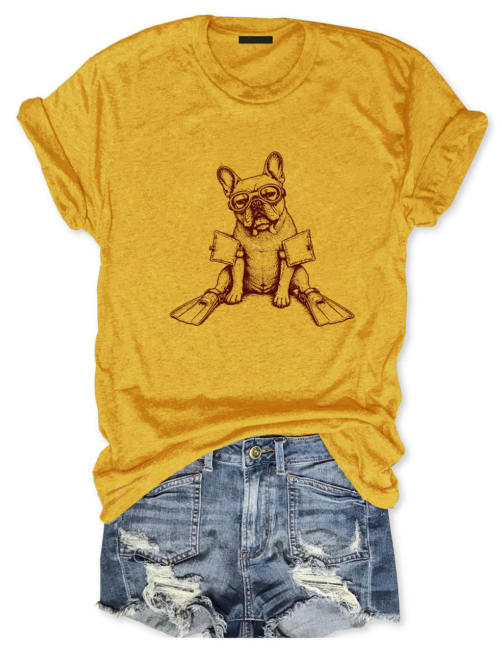 Scuba Funny French Bulldog T-shirt