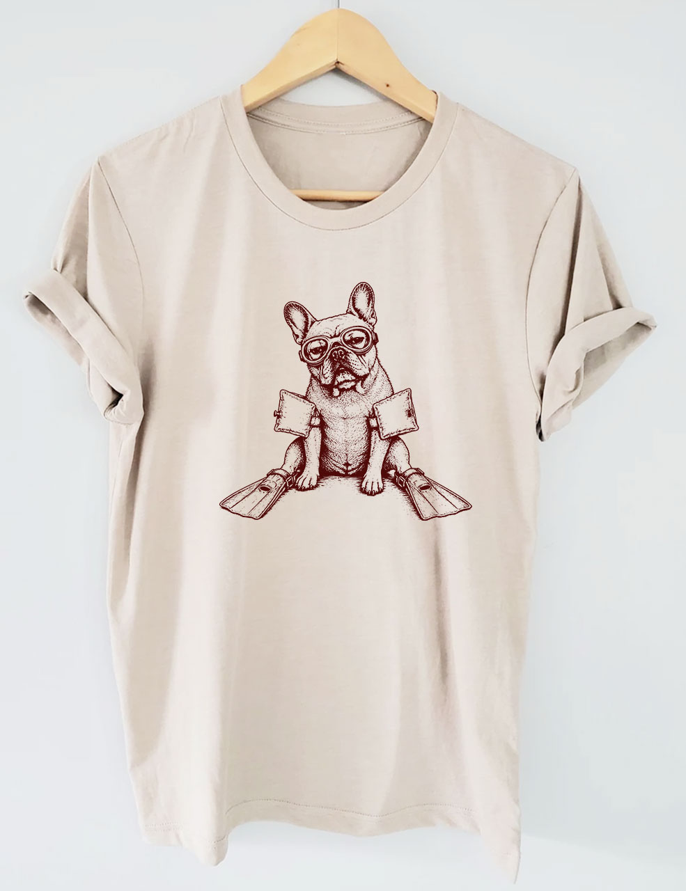 Scuba Funny French Bulldog T-shirt