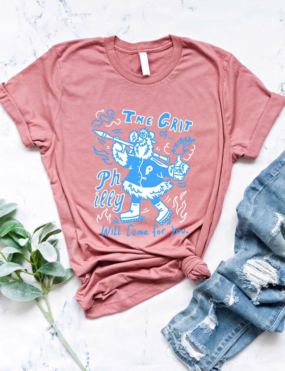 Phillie Phanatic The Grit of Philly will come for you Funny T-Shirt