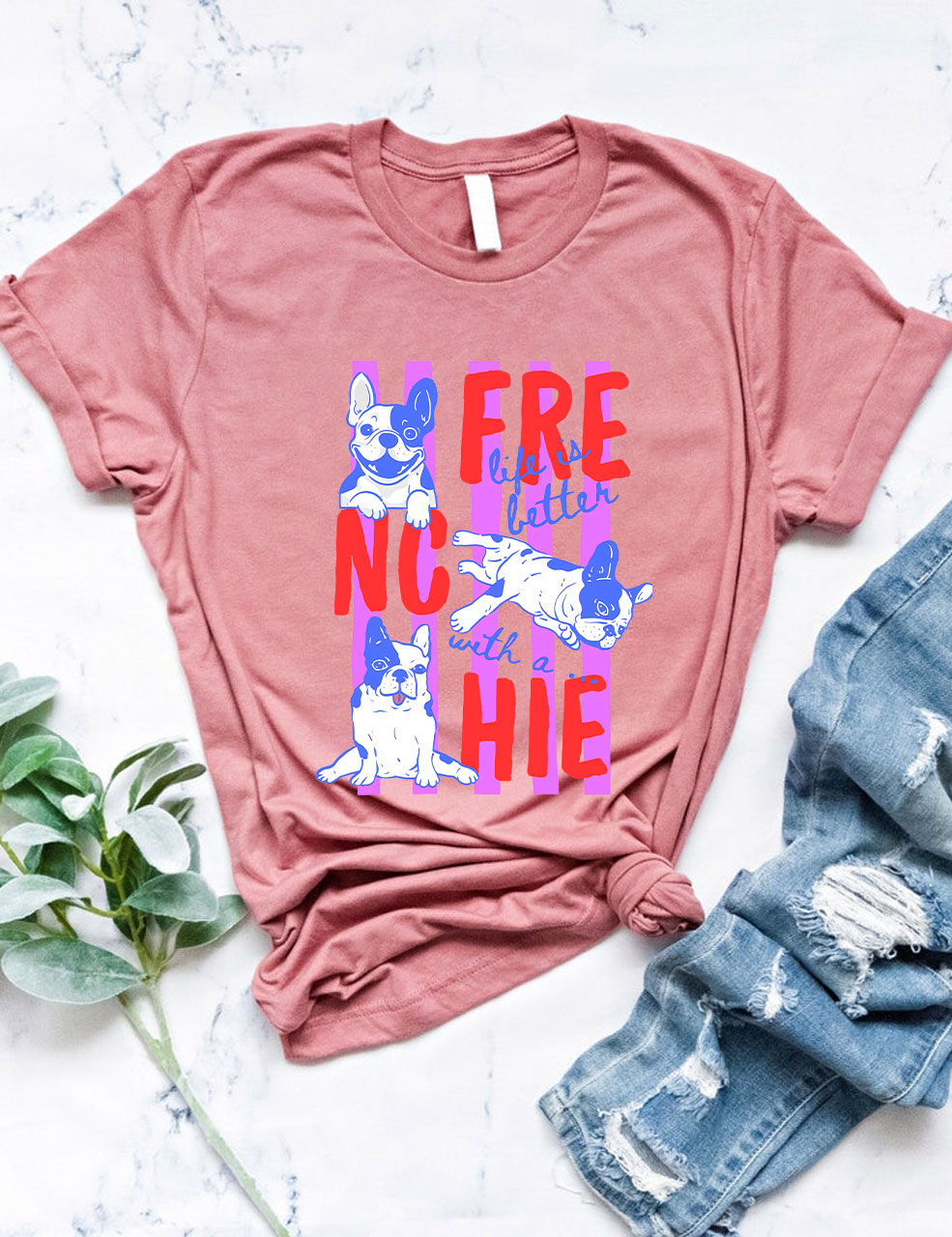 Life is Better French Bulldog T-shirt