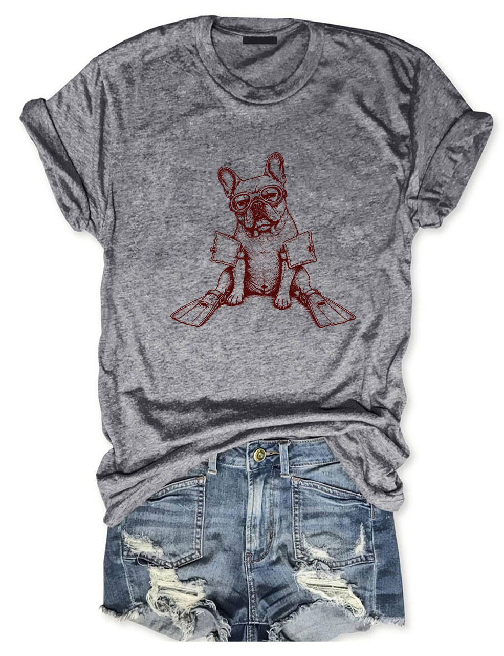 Scuba Funny French Bulldog T-shirt