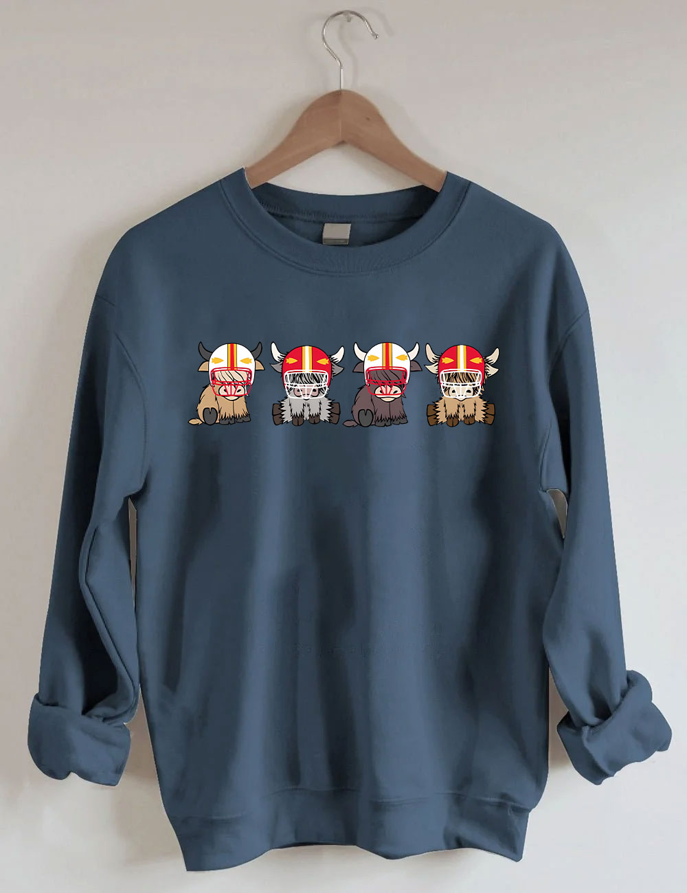 Kansas City Highland Cow Football Sweatshirt