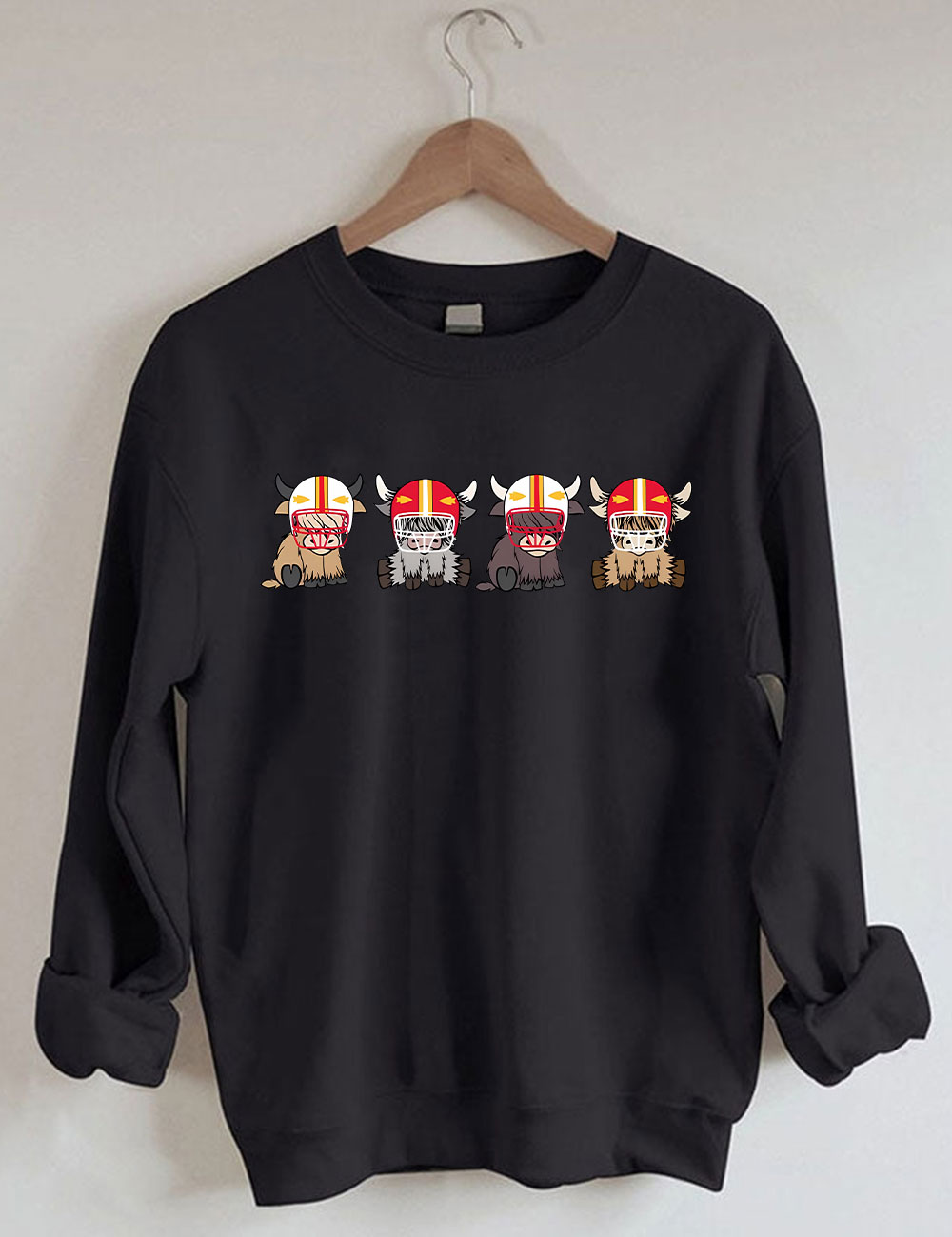 Kansas City Highland Cow Football Sweatshirt