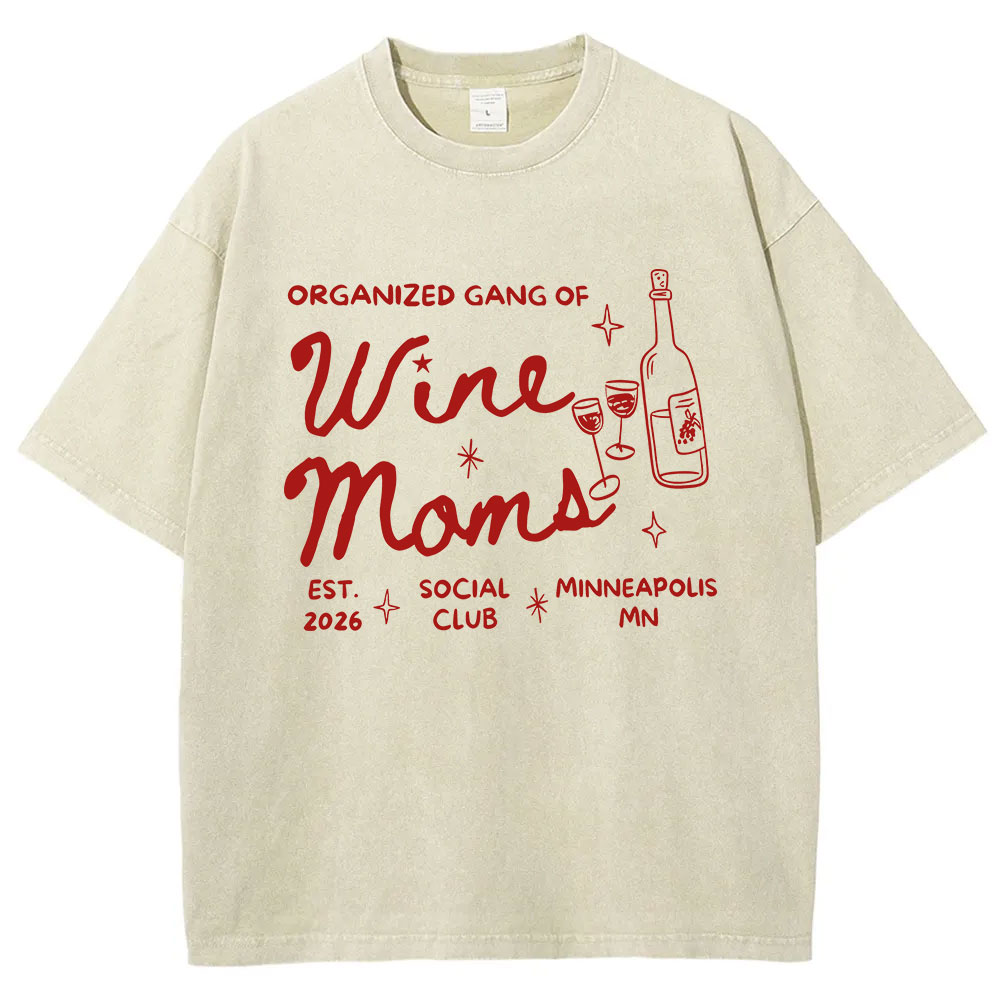 Wine Mom Unisex Washed T-shirt