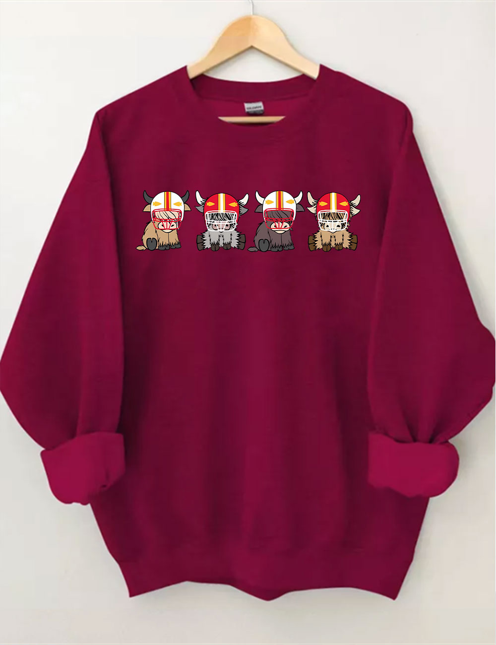 Kansas City Highland Cow Football Sweatshirt