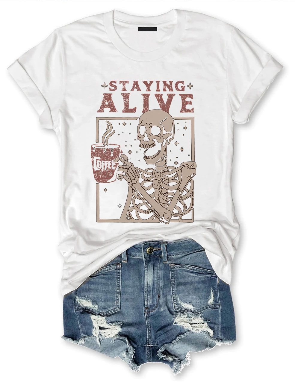 Coffee Lovers Funny Skeleton T-shirt