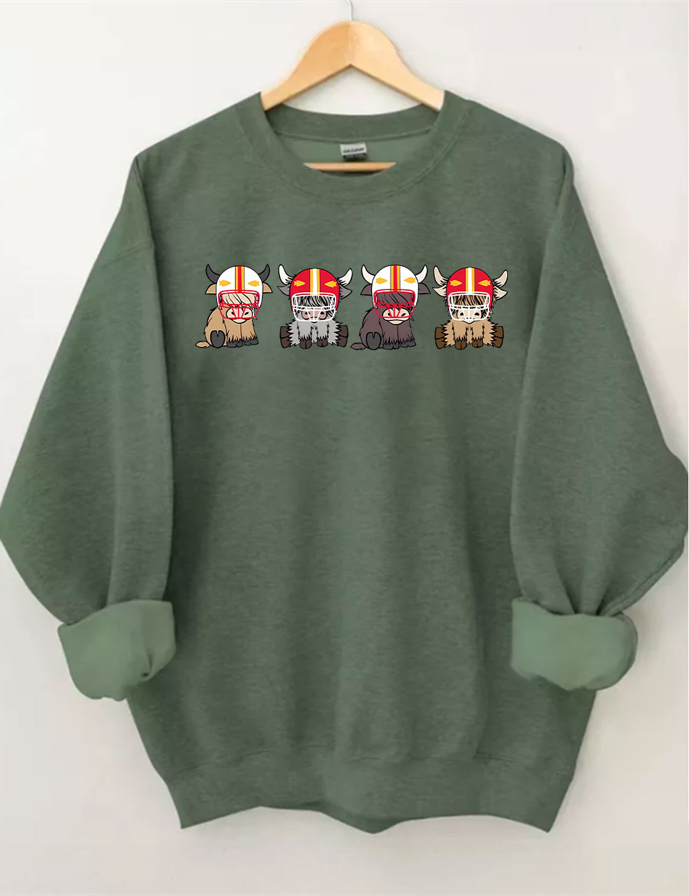 Kansas City Highland Cow Football Sweatshirt