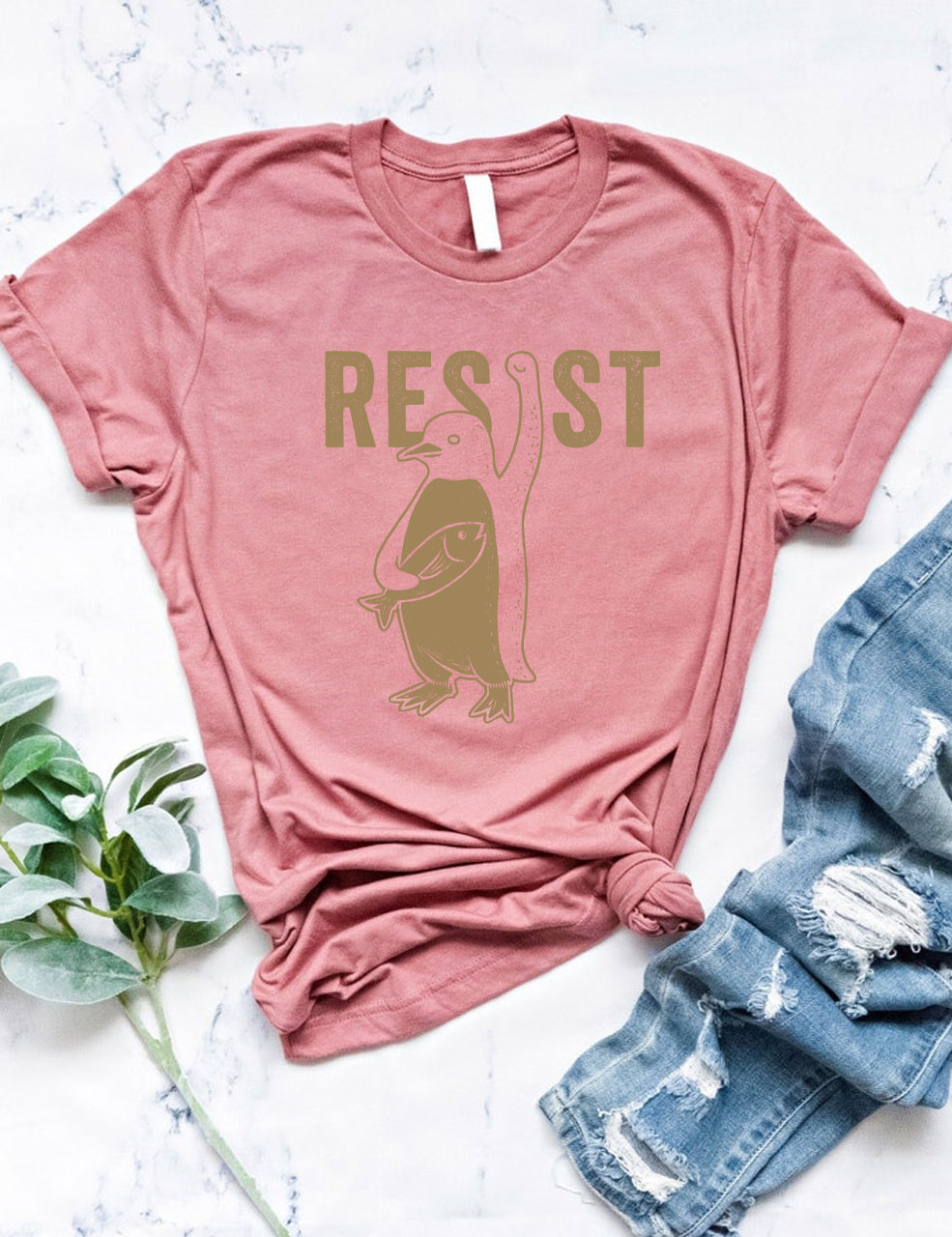 Penguins Against Tariffs Funny T-Shirt