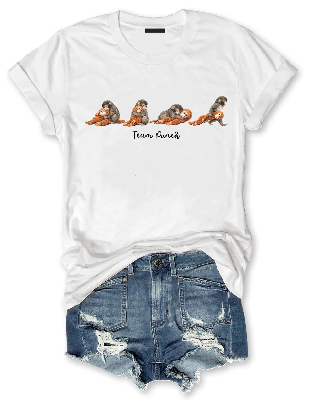 Baby Monkey Punch with Plush Toy T-Shirt