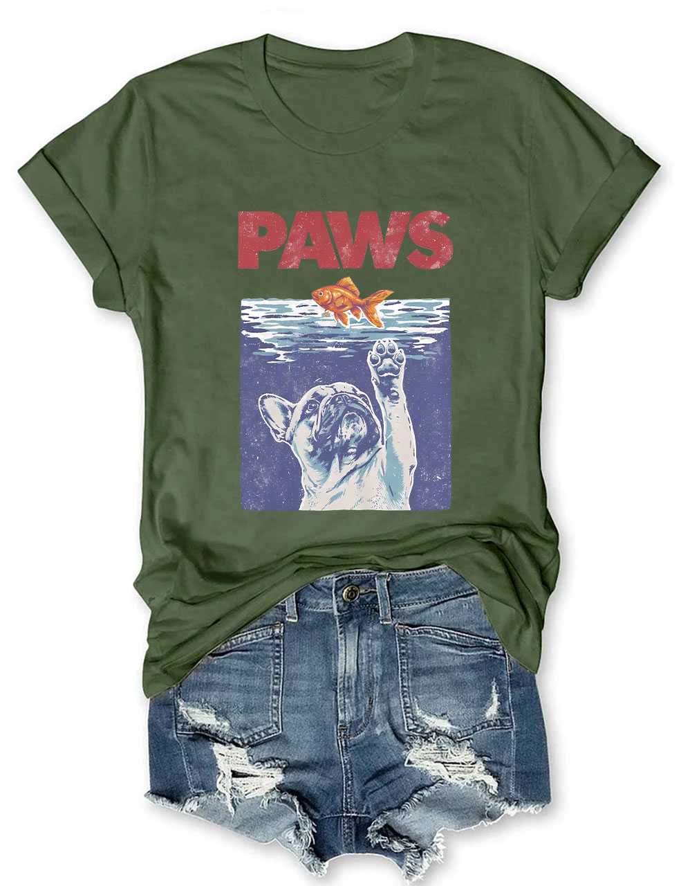 Paws Parody French Bulldog T-shirt