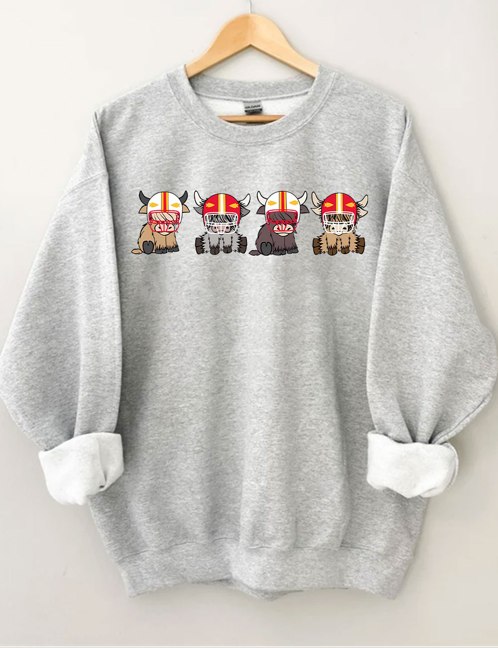 Kansas City Highland Cow Football Sweatshirt