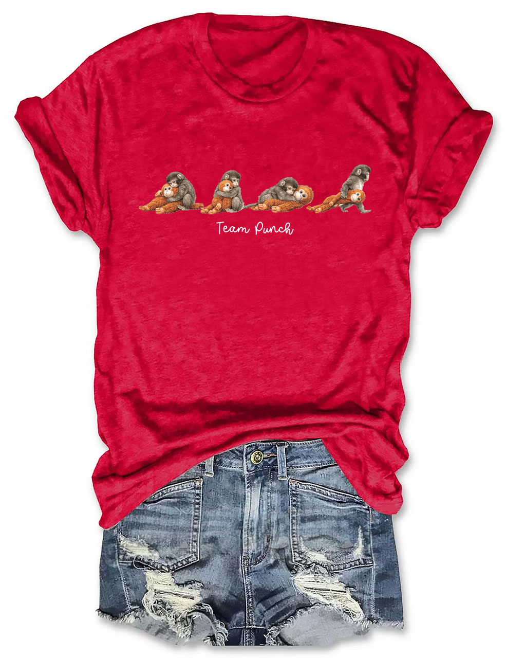 Baby Monkey Punch with Plush Toy T-Shirt