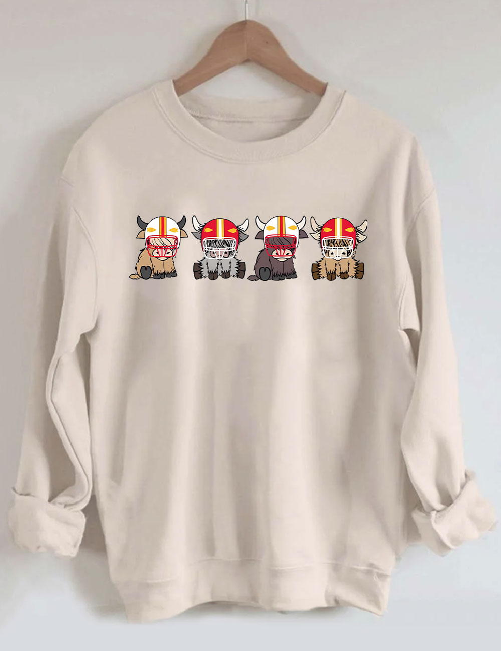 Kansas City Highland Cow Football Sweatshirt