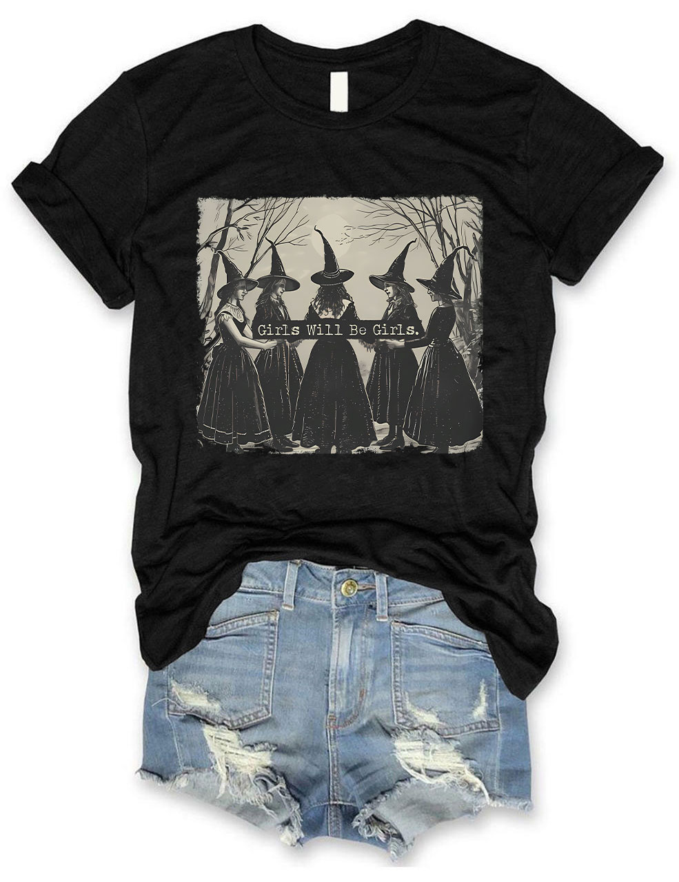 Vintage Girls Will Be Girls Witch T-shirt