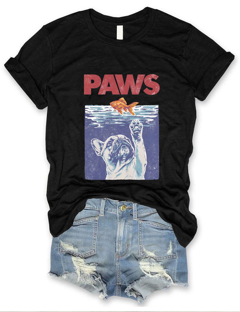 Paws Parody French Bulldog T-shirt