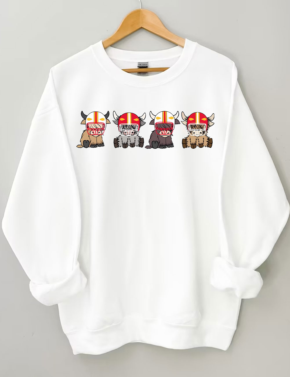 Kansas City Highland Cow Football Sweatshirt