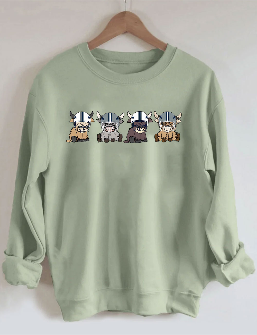 Dallas Highland Cow Football Sweatshirt
