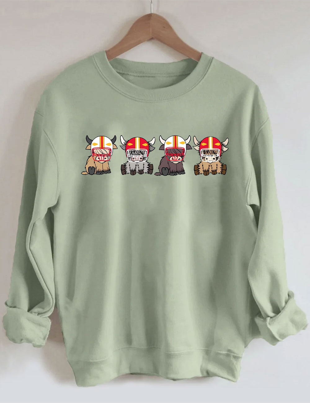 Kansas City Highland Cow Football Sweatshirt