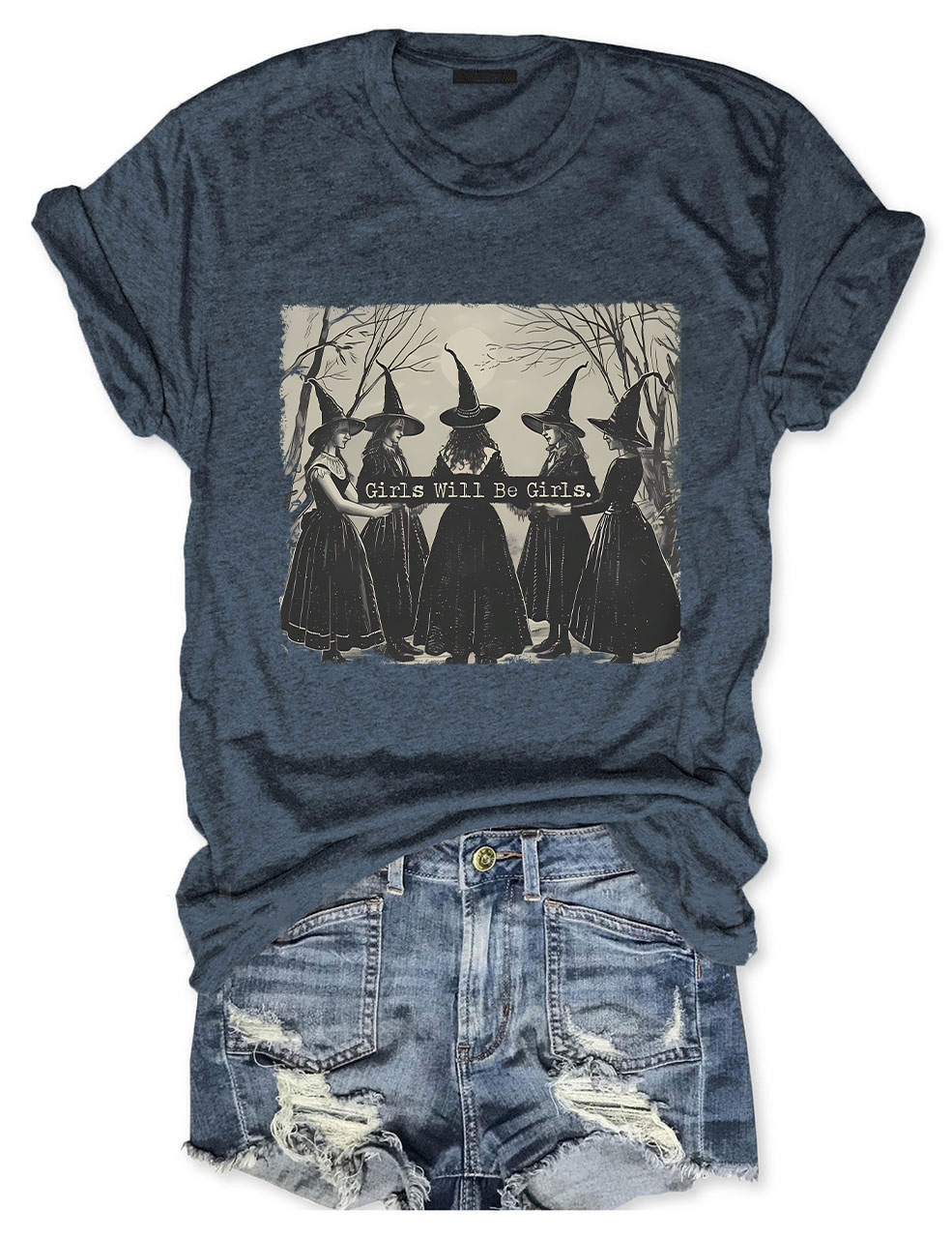 Vintage Girls Will Be Girls Witch T-shirt