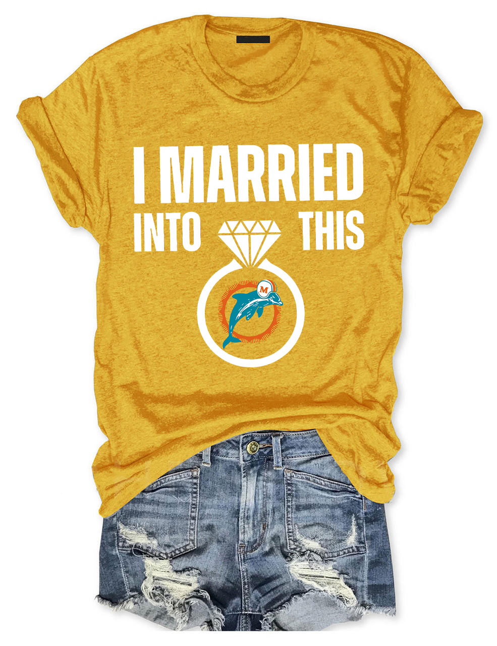 I Married To This Dolphins Football T-Shirt