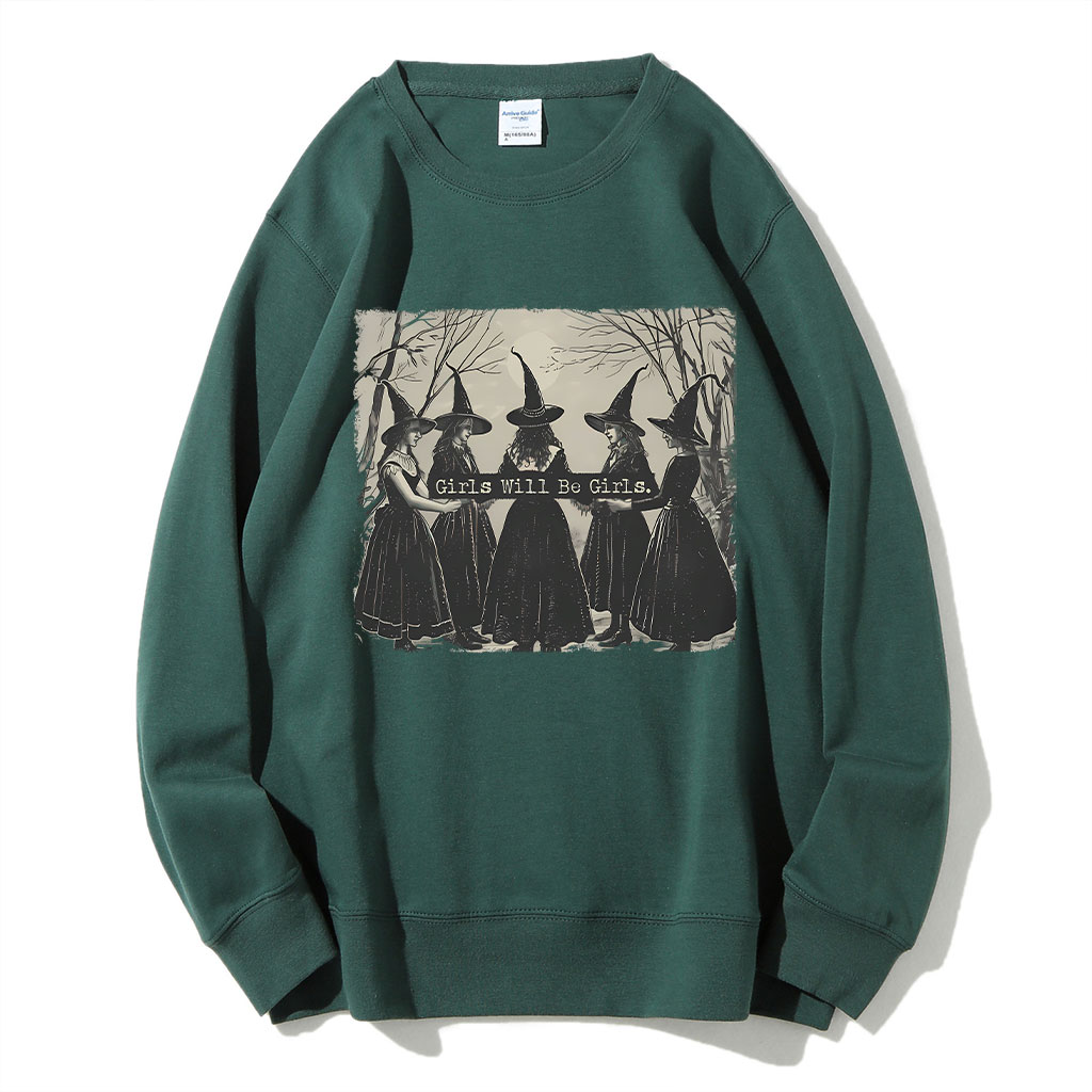 Vintage Girls Will Be Girls Witch Sweatshirt