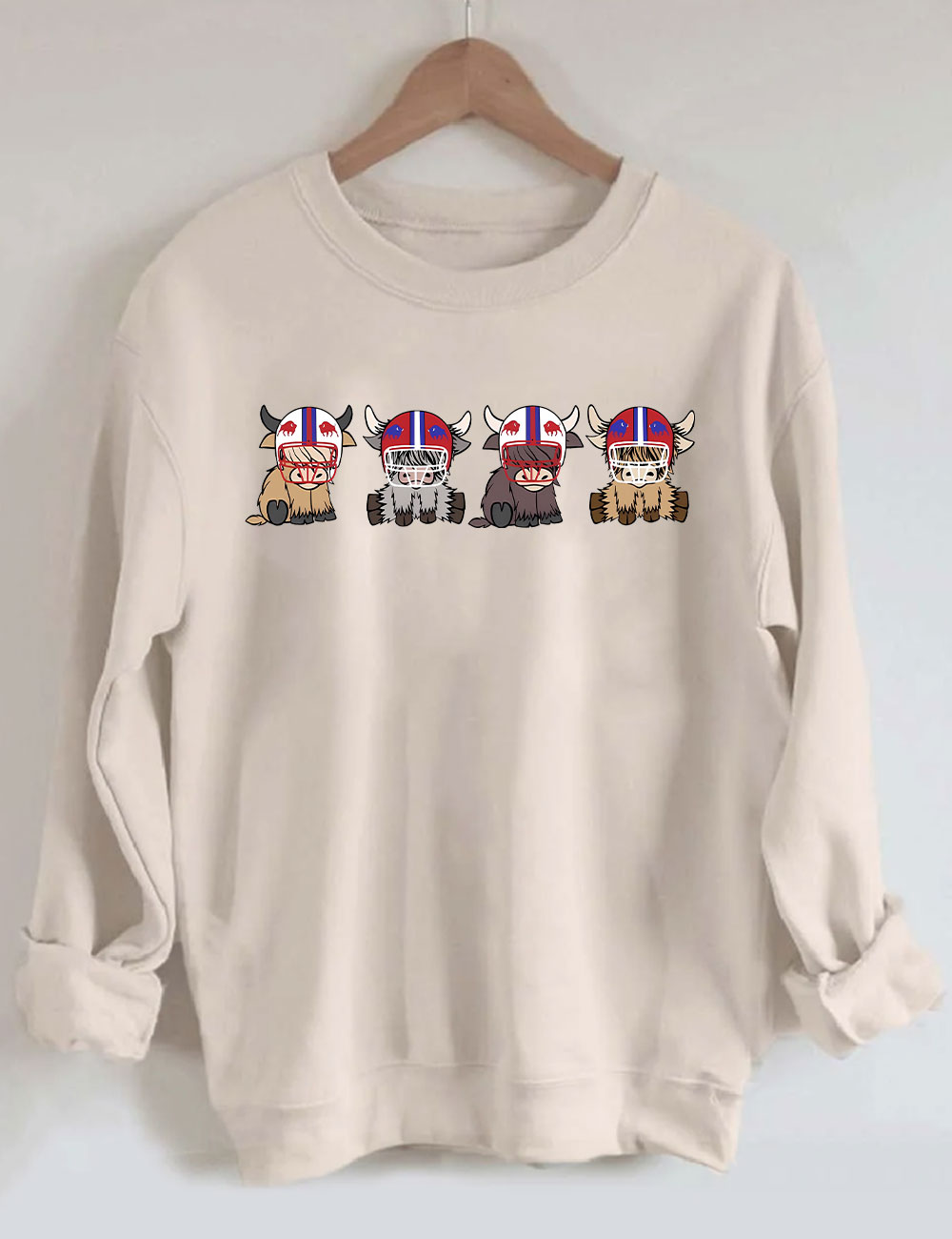 Buffalo Highland Cow Football Sweatshirt