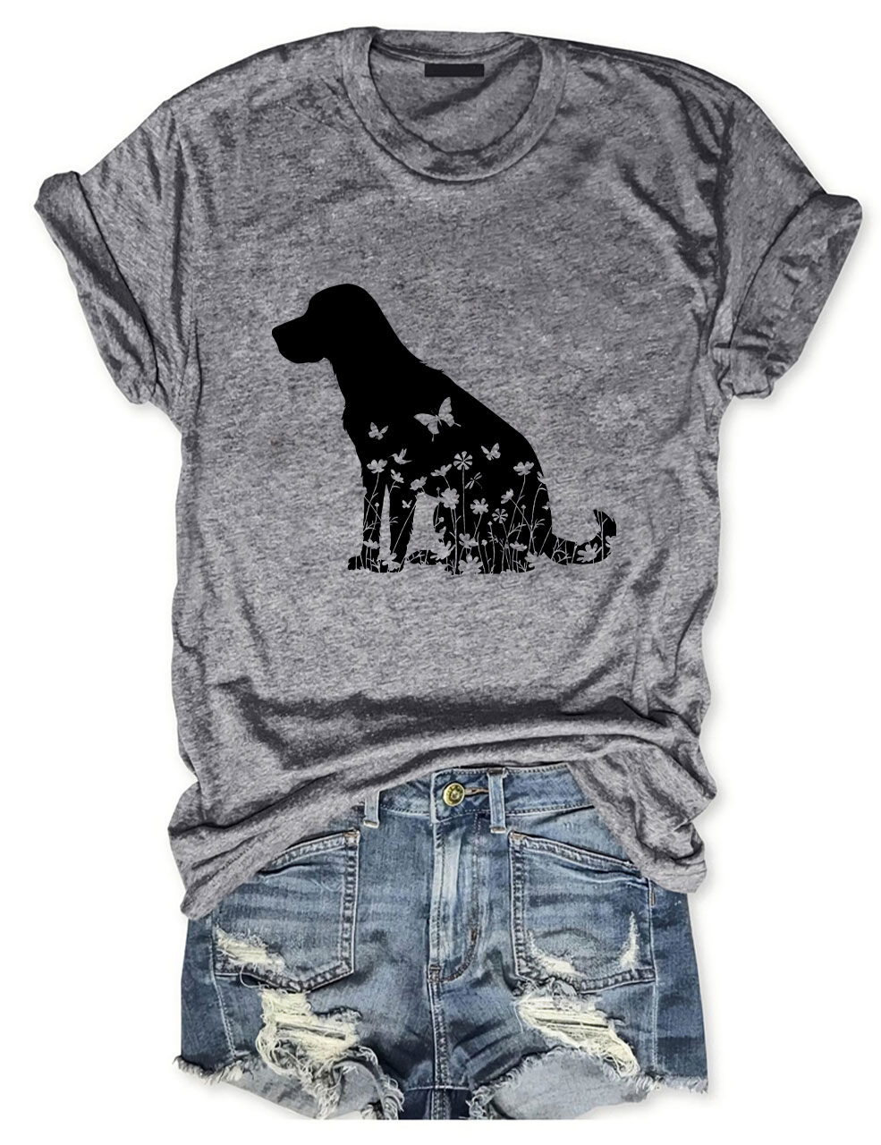 Floral Labrador Mom Funny T-shirt