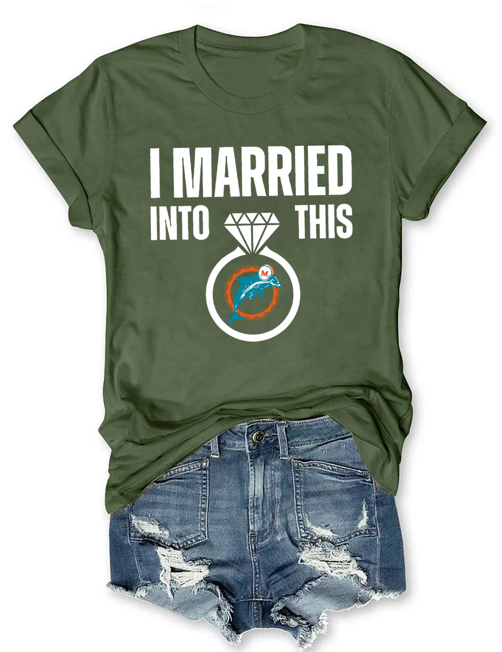 I Married To This Dolphins Football T-Shirt