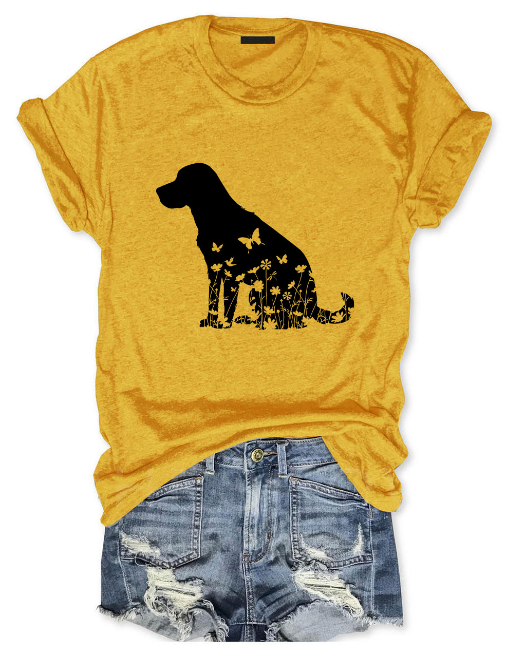Floral Labrador Mom Funny T-shirt