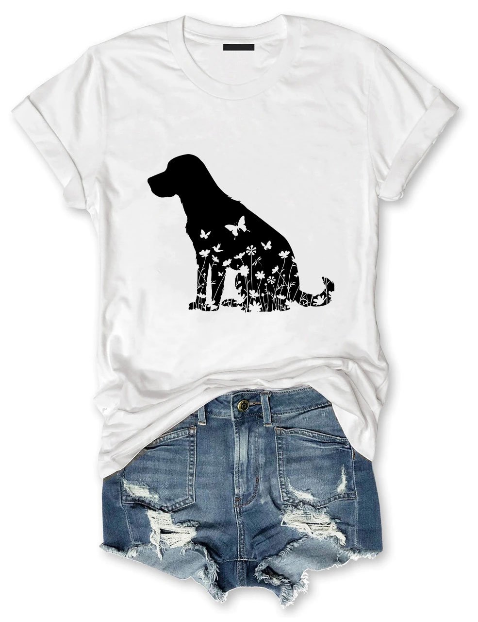 Floral Labrador Mom Funny T-shirt