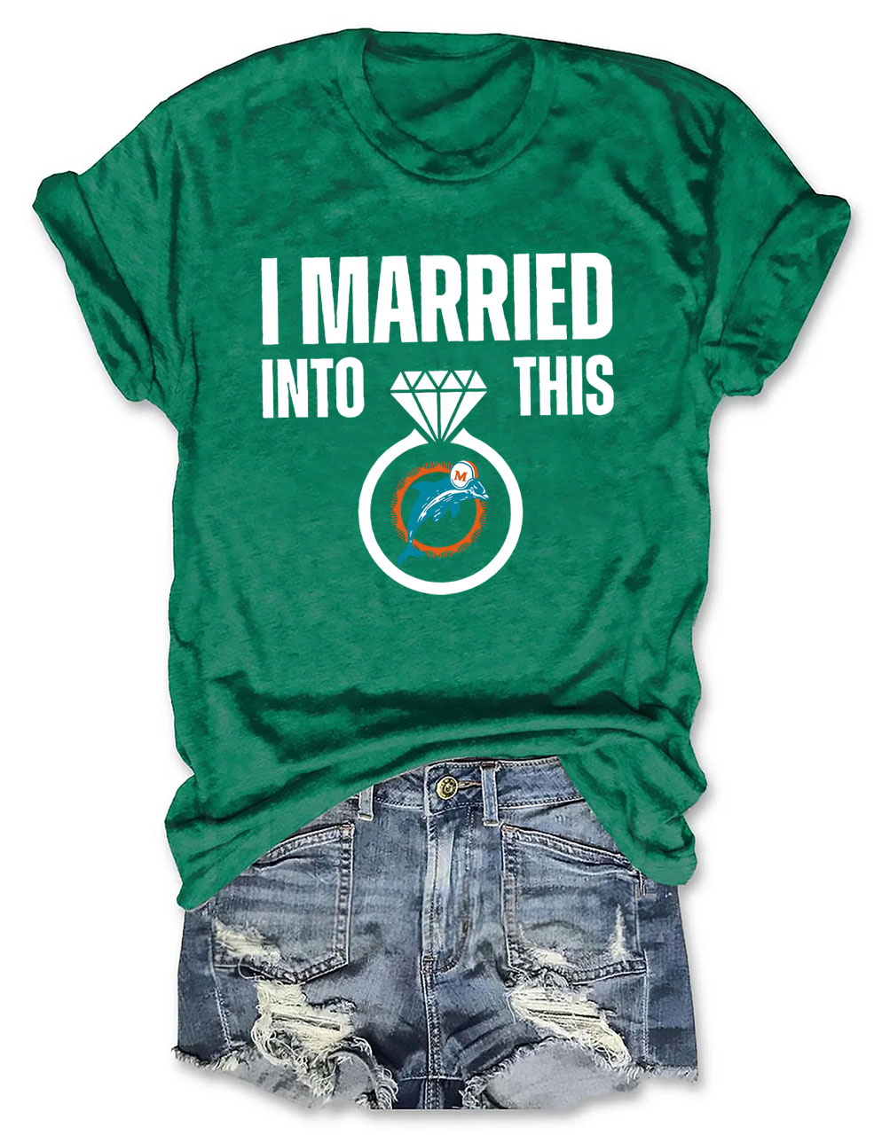 I Married To This Dolphins Football T-Shirt