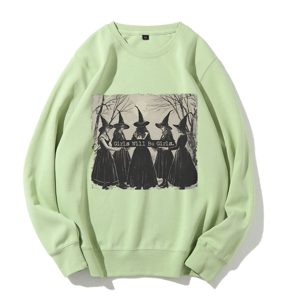 Vintage Girls Will Be Girls Witch Sweatshirt