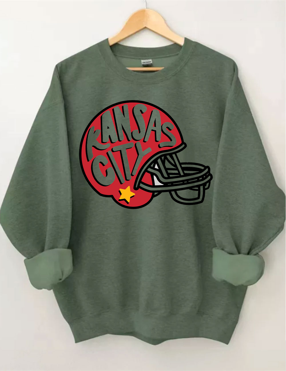 Kansas City Football Helmet Sweatshirt