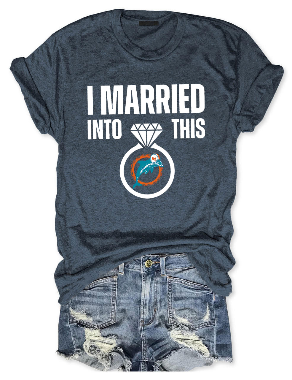 I Married To This Dolphins Football T-Shirt