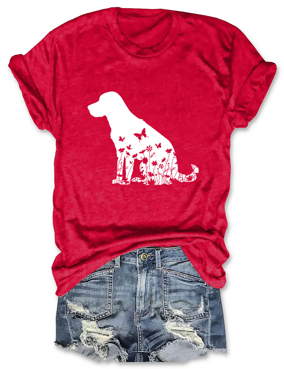 Floral Labrador Mom Funny T-shirt