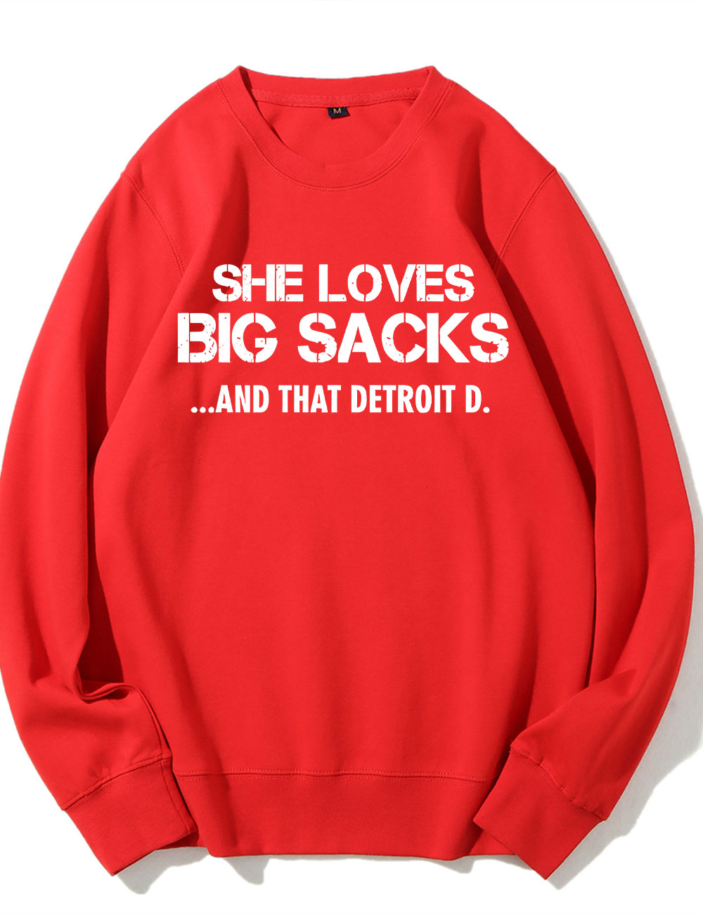 She Loves Big Sacks and that DETROIT D. Football Sweatshirt