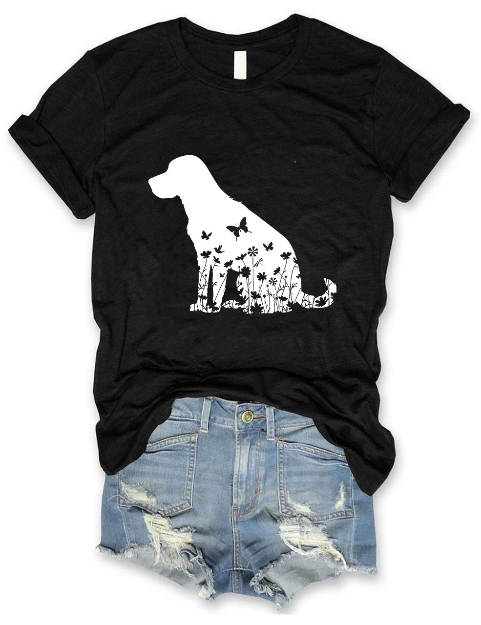 Floral Labrador Mom Funny T-shirt