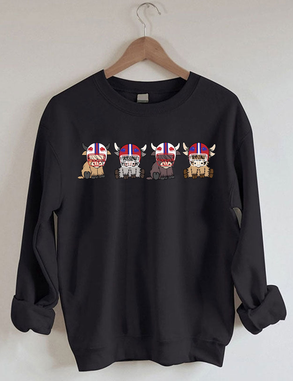 Buffalo Highland Cow Football Sweatshirt