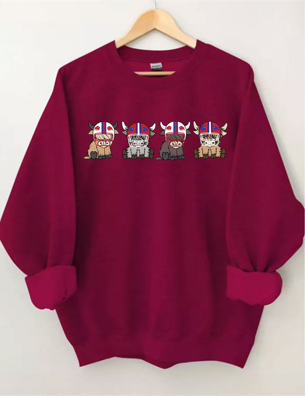 Buffalo Highland Cow Football Sweatshirt